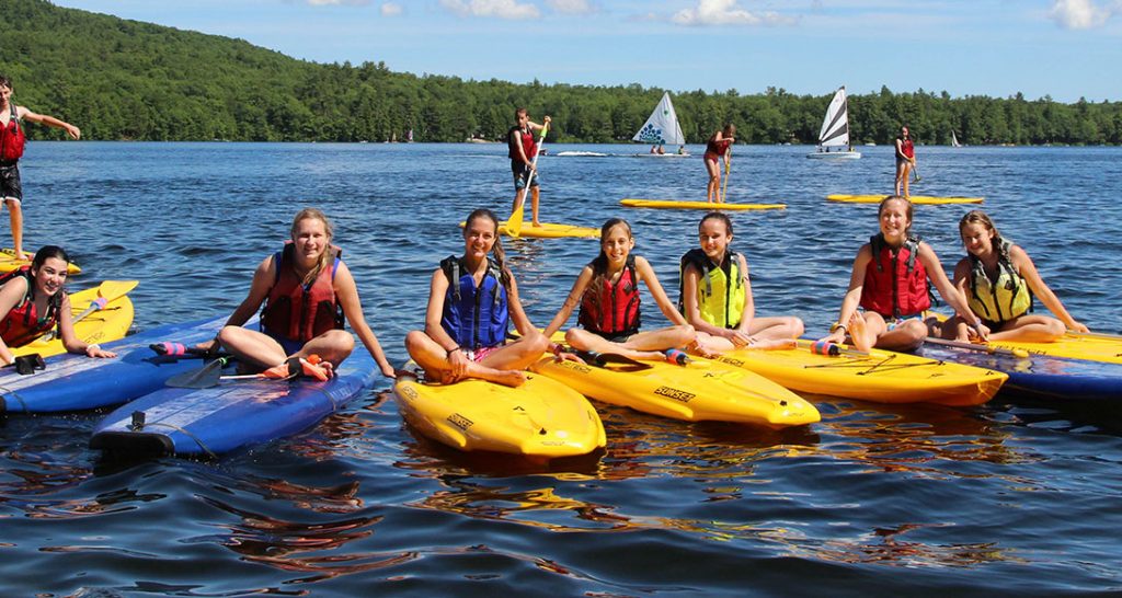 Waterfront and lake at summer camp in Maine