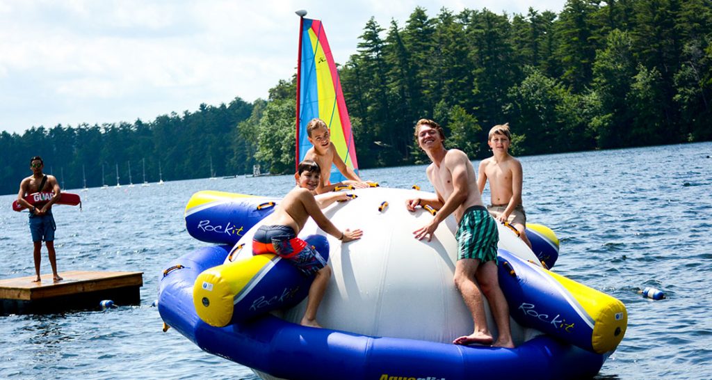 Waterfront and lake at summer camp in Maine