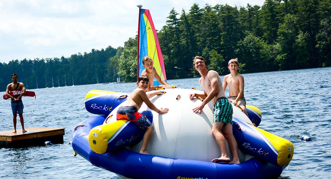 Waterfront and lake at summer camp in Maine