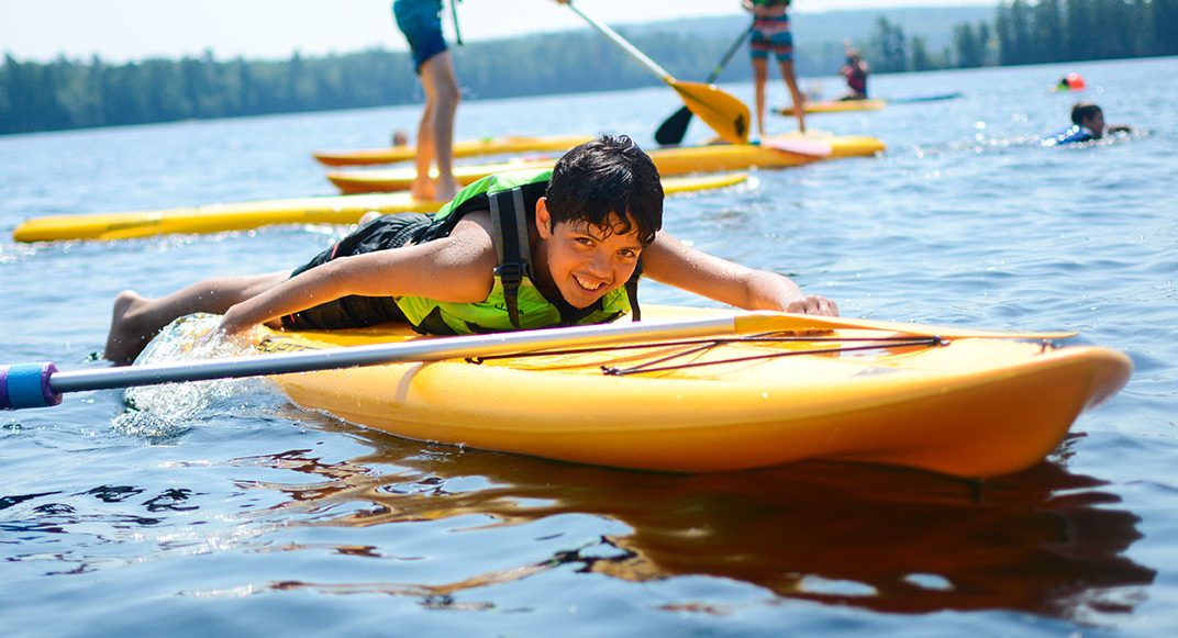 Waterfront and lake at summer camp in Maine